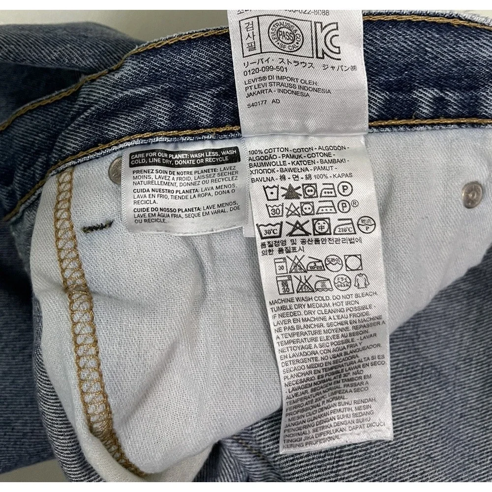 LEVI'S 505 Jeans Men 38x28 Denim Blue Regular Fit Straight Leg Zip Fly Tag 40x29